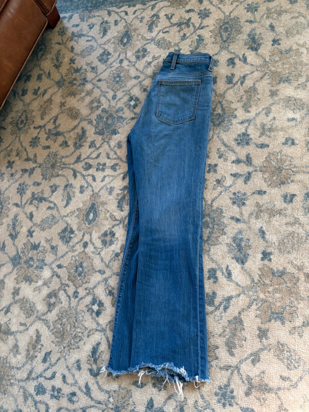 Blue Women's Raw-Hem Straight Jeans